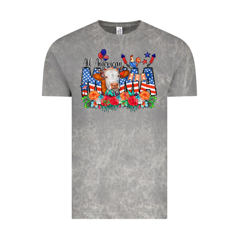 All American Mama Cow Flowers Vintage Tee by CowCowDesign | Teevron