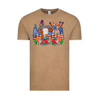 Vintage Coffee All American Mama Cow Flowers Vintage Tee - CowCowDesign