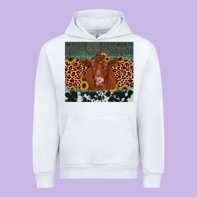 Red Angus Leopard Urban Hoodie Designed By Jahusdesignshop