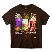 Chocolate Brown Hallothanksmas coffee cups Heavy Core Tee - texasbilliewilder