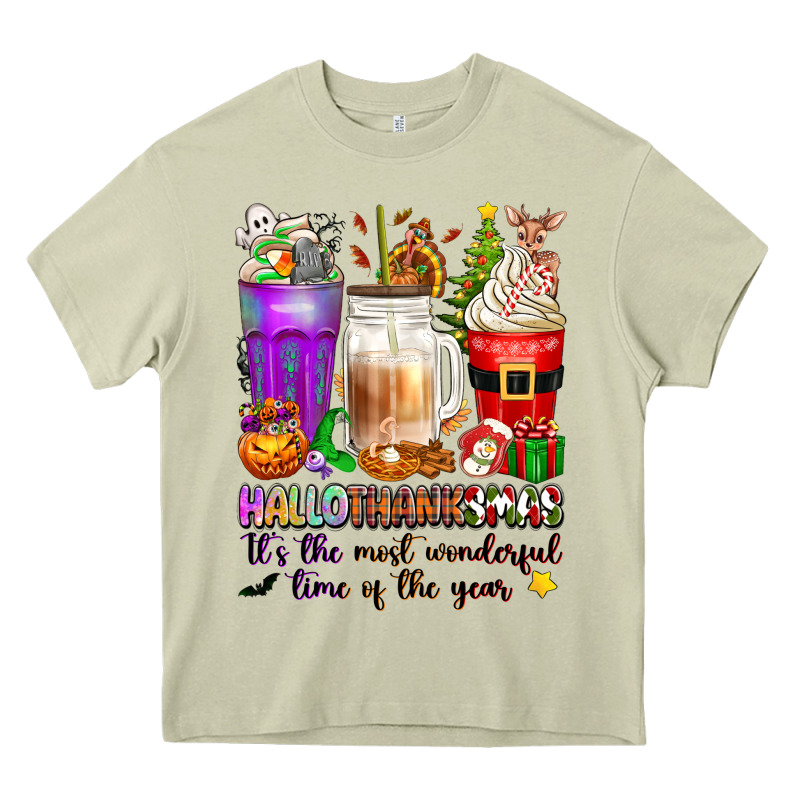 Hallothanksmas Coffee Cups Heavy Core Tee by texasbilliewilder | Teevron