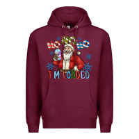 Burgundy ho ho ho im loaded Premium Hoodie - CowhideDigitalArt