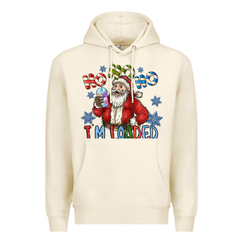 Ho Ho Ho Im Loaded Premium Hoodie by CowhideDigitalArt | Teevron