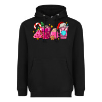 Black pink christmas coffee cups Heavyweight Hoodie - AdoDesignShop