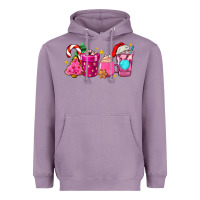 Lavender pink christmas coffee cups Heavyweight Hoodie - AdoDesignShop