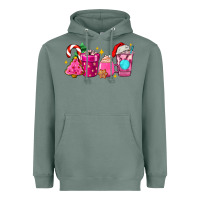Sage pink christmas coffee cups Heavyweight Hoodie - AdoDesignShop