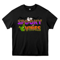 Black Spooky vibes Heavy Core Tee - NancyCooperArtShop