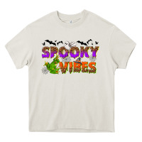 Cream Spooky vibes Heavy Core Tee - NancyCooperArtShop