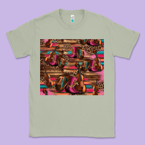 Valentines Day Violin And Cowboy Boots Country Music Classic Tee Designed By Jasminsmagicworld