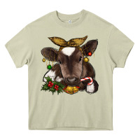Mossy christmas baby cow Heavy Core Tee - RanaPortraitStore