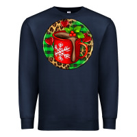Navy christmas hot chocolate and candies Premium Sweatshirt - AdoDesignShop