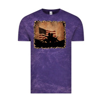 Cloud Purple America Western Cowboy and Cowgirl Leopard Frame Vintage Tee - CowCowDesign