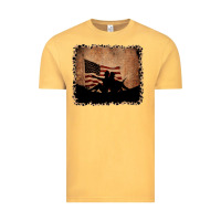 Vintage Mustard America Western Cowboy and Cowgirl Leopard Frame Vintage Tee - CowCowDesign