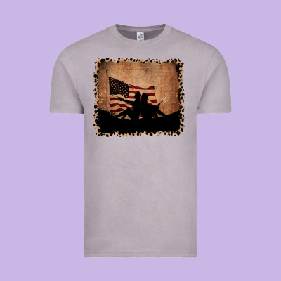 America Western Cowboy And Cowgirl Leopard Frame Vintage Tee Designed By Cowcowdesign