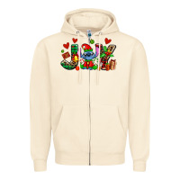 Sandshell joy with christmas elf stitch Zipper Hoodie - AdoDesignShop