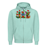Seafoam joy with christmas elf stitch Zipper Hoodie - AdoDesignShop