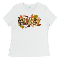White fall nurse Ladies Tee - CowGirlArtShop