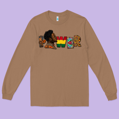 Power Juneteenth Long Sleeve Tee Designed By Fadigitalartstudio