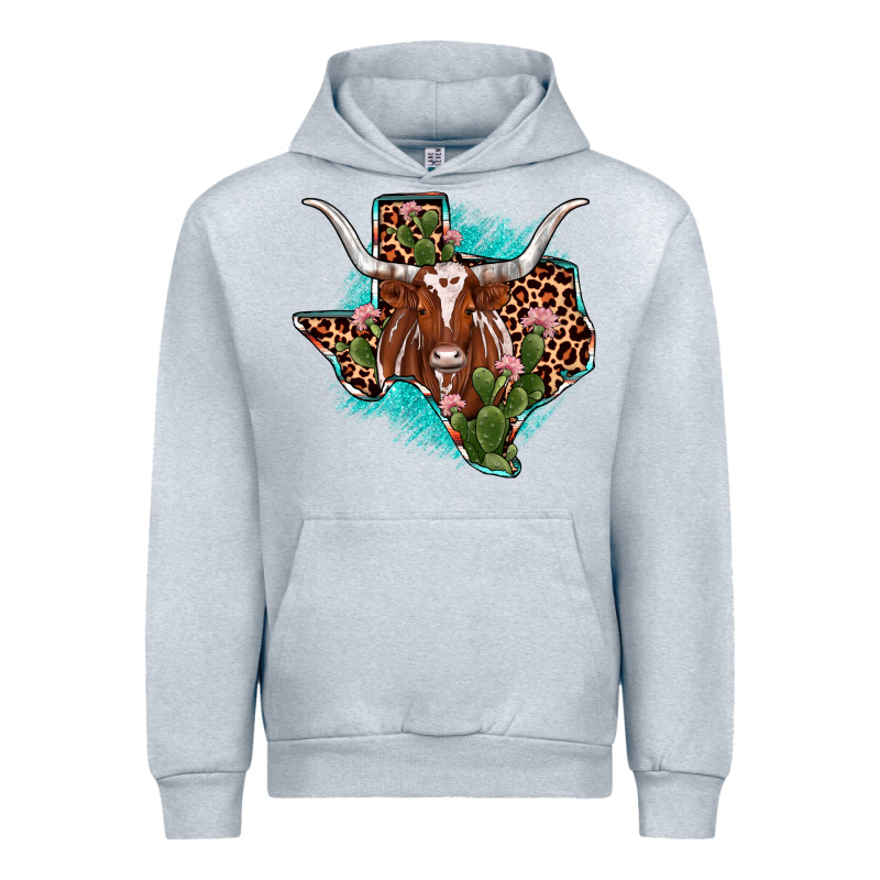 Texas Longhorn Texas Map Urban Hoodie by JahusDesignShop | Teevron