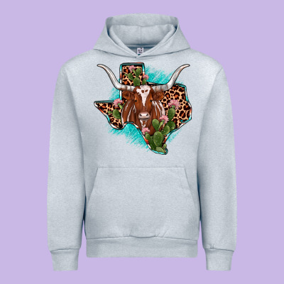 Texas Longhorn Texas Map Urban Hoodie Designed By Jahusdesignshop