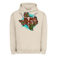 Pigment French Oak texas longhorn texas map Urban Hoodie - JahusDesignShop