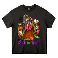 Asphalt Chick or treat Halloween Heavy Core Tee - NancyCooperArtShop