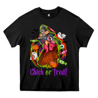 Black Chick or treat Halloween Heavy Core Tee - NancyCooperArtShop