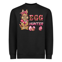 Black easter pink camouflage egg hunter  bunny Heavyweight Sweatshirt - BarkalooDesign