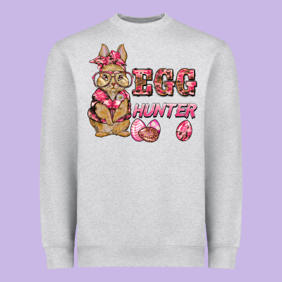 Easter Pink Camouflage Egg Hunter  Bunny Heavyweight Sweatshirt Designed By Barkaloodesign