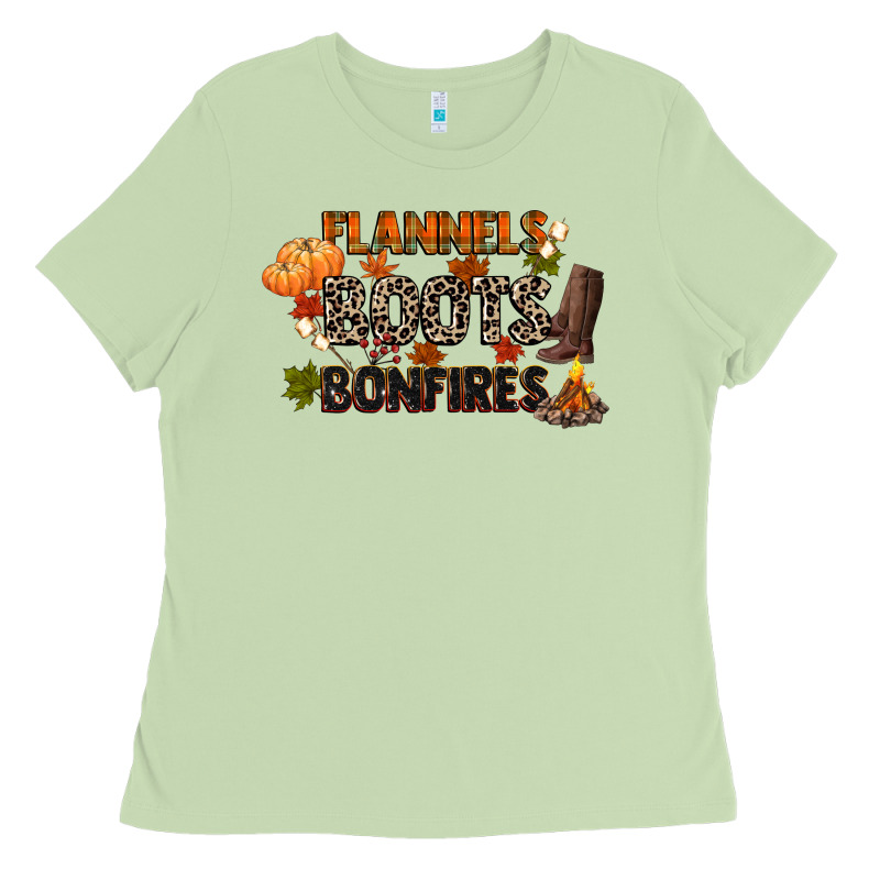 Flannels Boots And Bonfires Ladies Tee by CowGirlArtShop | Teevron