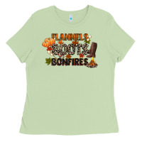 Matcha flannels boots and bonfires Ladies Tee - CowGirlArtShop