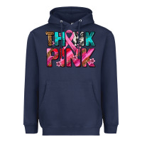 Navy think pink cancer ribbon Heavyweight Hoodie - AdoDesignShop