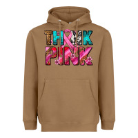 Toasted Coconut think pink cancer ribbon Heavyweight Hoodie - AdoDesignShop