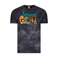Cloud Black American Girl, western Cowhide Vintage Tee - CowCowDesign