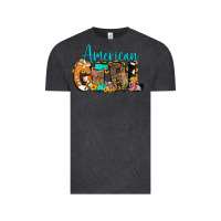 Vintage Black American Girl, western Cowhide Vintage Tee - CowCowDesign