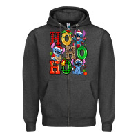 Charcoal Heather ho ho ho stitch Zipper Hoodie - AdoDesignShop