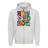 Dove Grey ho ho ho stitch Zipper Hoodie - AdoDesignShop
