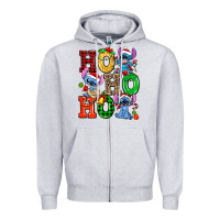 Heather Grey ho ho ho stitch Zipper Hoodie - AdoDesignShop