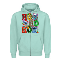Seafoam ho ho ho stitch Zipper Hoodie - AdoDesignShop