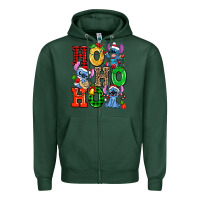 Sports Green ho ho ho stitch Zipper Hoodie - AdoDesignShop