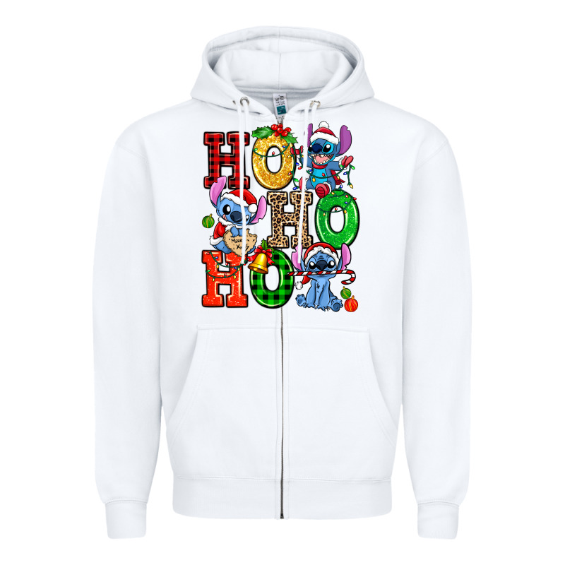 Ho Ho Ho Stitch Zipper Hoodie by AdoDesignShop | Teevron