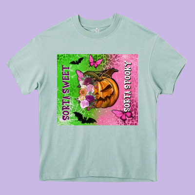 Sorta Sweet Sorta Spooky Heavy Core Tee Designed By Nancycooperartshop