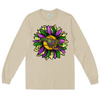 Mushroom Mardi Gras Sunflower With Crawfish Long Sleeve Tee - BundleAndBundleShop