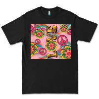 Black peace love hippie daisy Premium Tee - TumblerDesignByShophia