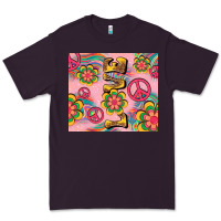 Plum peace love hippie daisy Premium Tee - TumblerDesignByShophia