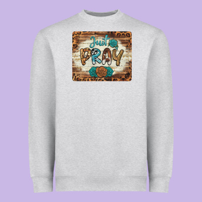 Just Pray Mousepad Heavyweight Sweatshirt Designed By Barkaloodesign