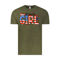 Vintage Olive All American Girl Bandana Vintage Tee - CowCowDesign