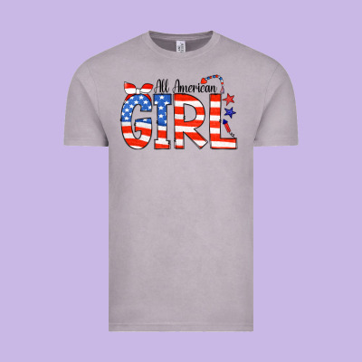 All American Girl Bandana Vintage Tee Designed By Cowcowdesign
