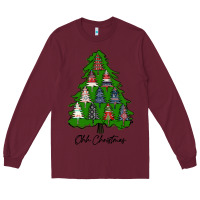 Burgundy ohh Christmas trees Long Sleeve Tee - RanaPortraitStore