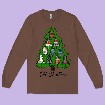 Ohh Christmas Trees Long Sleeve Tee Designed By Ranaportraitstore